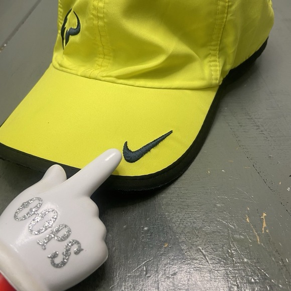 Nike Rafael Nadal Dri-FIT Corner Bull Hat Neon Yellow Tennis - Picture 6 of 12